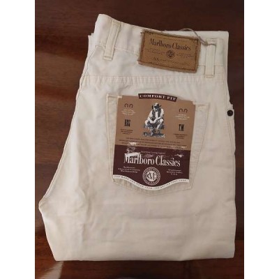 Marlboro Classics white Jeans da uomo in lino - BJU 019- Italianfashionglam