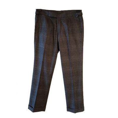 Armani Collezioni - Pantalone da uomo in viscosa grigio Principe di Galles. Italianfashionglam